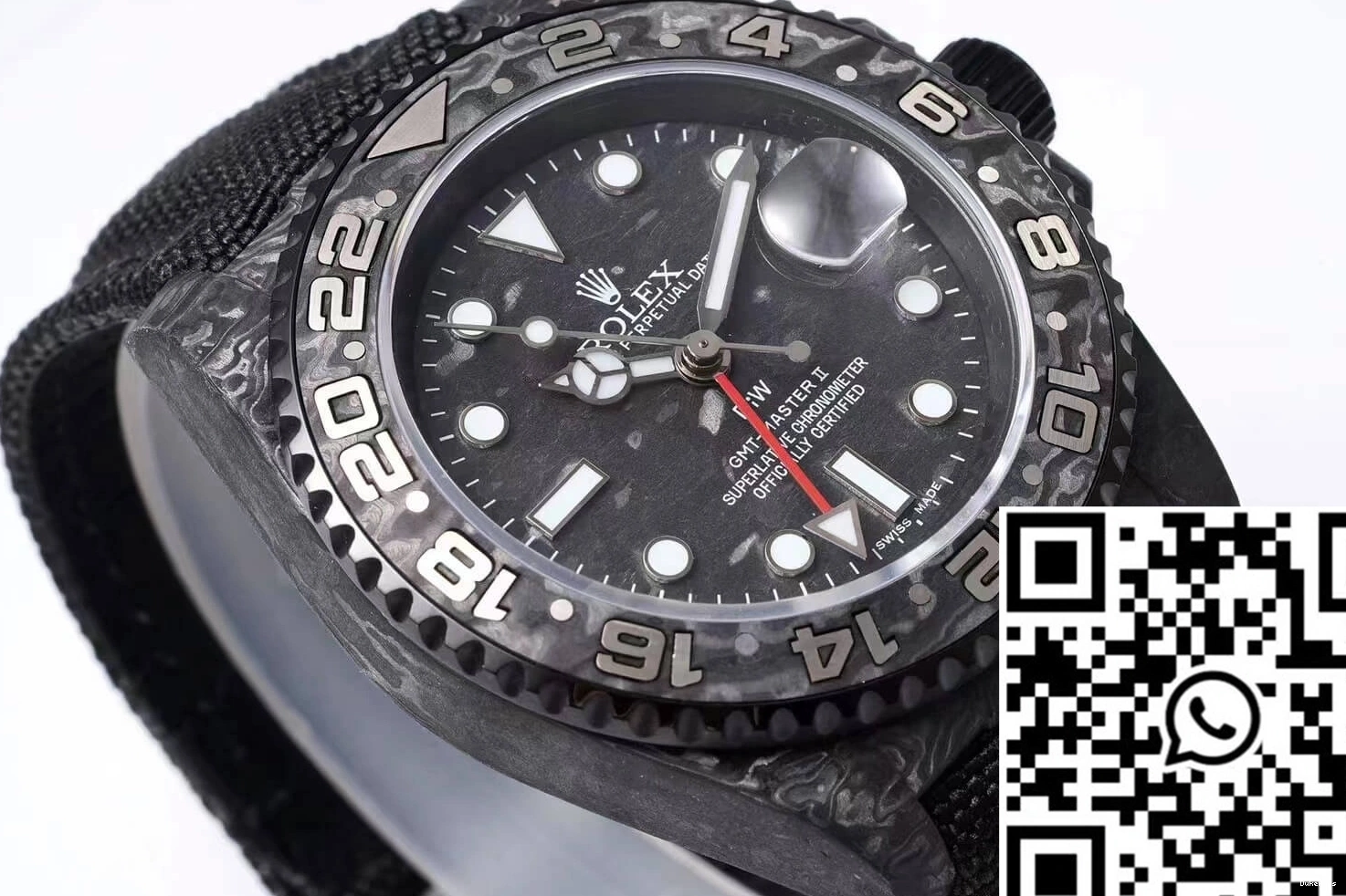 Carbon Lightweight Black Strap Fiber Fabric Diw II GMT-MASTER Rolex 1184 0809